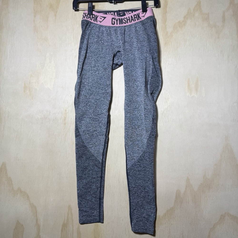 Gymshark Dry Seamless Leggings‎ Women's Small Gray Pink Athletic Workout